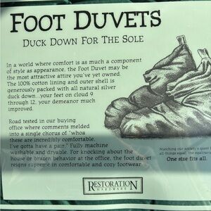 Restoration Hardware Foot Duvets Slipper Duck Down Foot Warmer - Mint Green